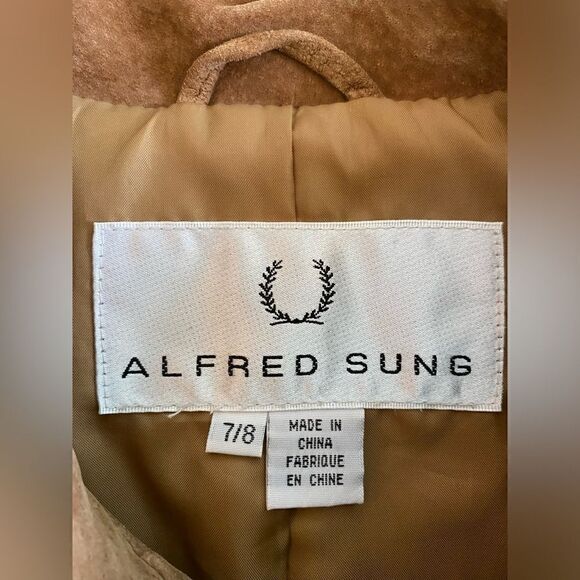 FABULOUS Alfred Sung Brown Long Suede Coat - Picture 14 of 15